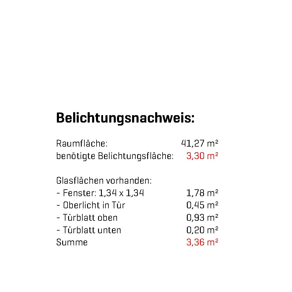 Belichtungsnachweis (Auszug)